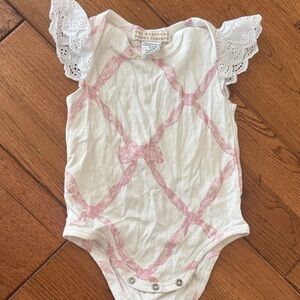 The Beaufort Bonnet Company Pink Ribbon Bodysuit 6-12m